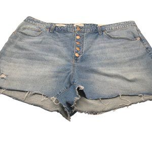 Universal Thread Women's Size 22W Vintage Midi Short Cut Off Blue Denim New